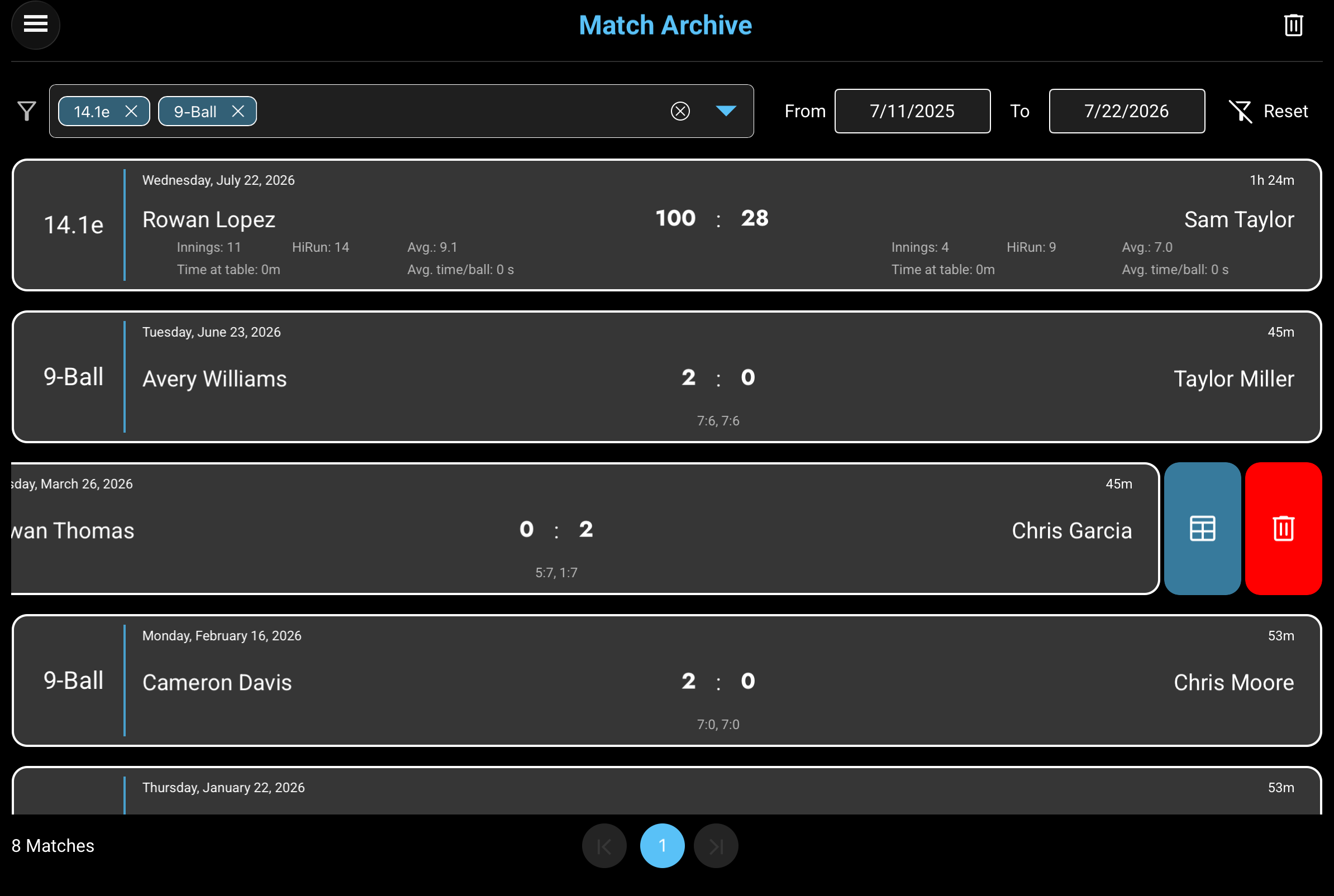 Smart-Score match archive