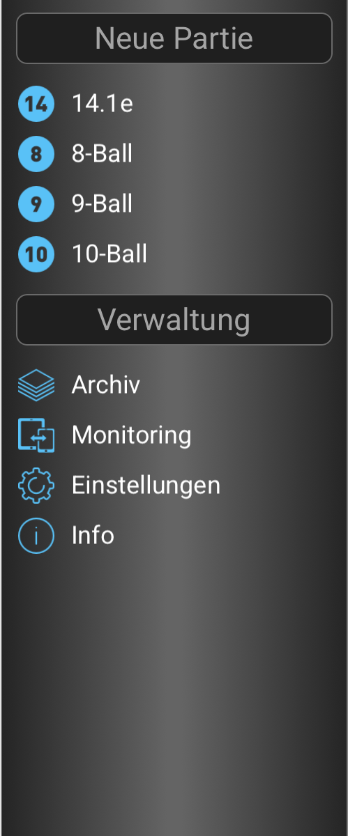 Smart-Score general menu in German