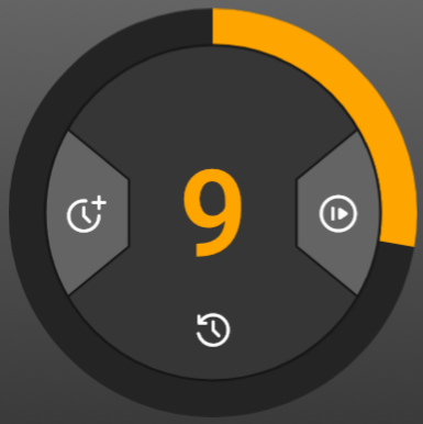 Shot Clock in its orange first-warning state