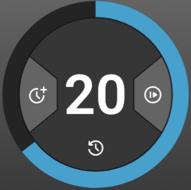 Shot Clock in its normal blue countdown state