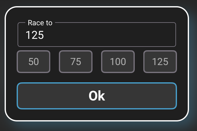 Straight Pool Race To dialog